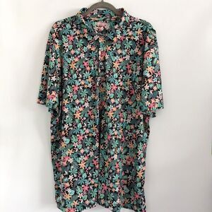 Chubbies Mens XXL Performance Polo Tropical Floral Toucan Parrot Golf Shirt Luau